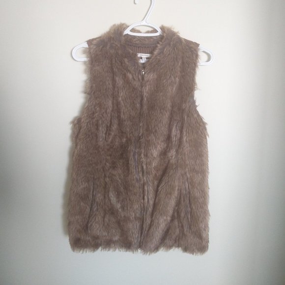 Maurices Faux Fur Vest Brown M - Picture 7 of 12